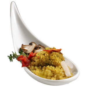 ciotola a cucchiaio fingerfood in melamina bianca 14,5x4,5x1,5cm leone