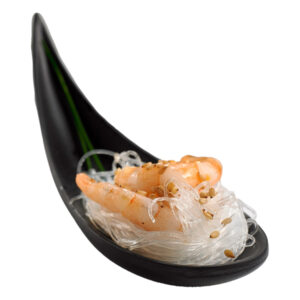 ciotola a cucchiaio fingerfood in melamina nera 14,5x4,5x1,5cm leone